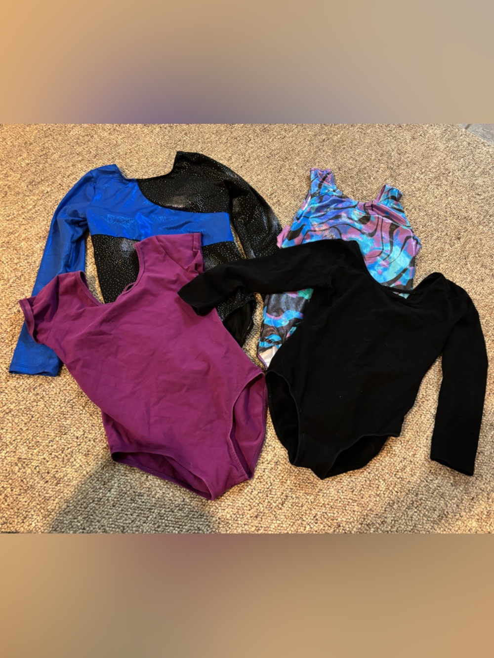 Kids gymnastic leotards- set of 4